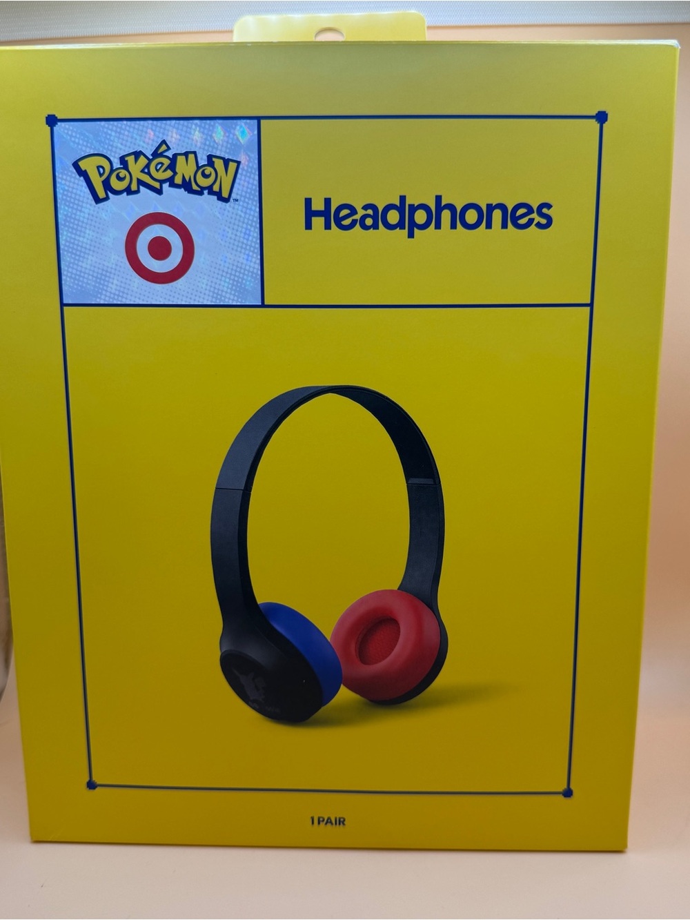 Pokemon Over-Ear Headphones — Black Headband with Blue and Red Ear Cups